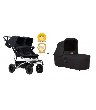 Carrito de bebé gemelar Duet 3.2 + 1 capazo Mountain Buggy