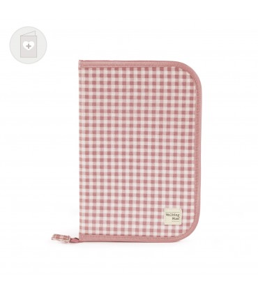 Funda libro nacimiento I love Vichy Walking Mum