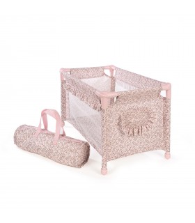 Cuna de viaje para muñecas Lili flor rosa Pasito a Pasito