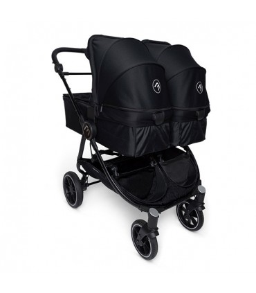 Cochecito gemelar Easy Twin 4 Negro + 1 capazo Baby Monsters