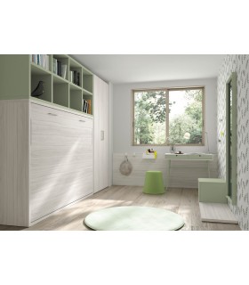 Cama abatible horizontal con estanterias de Ros