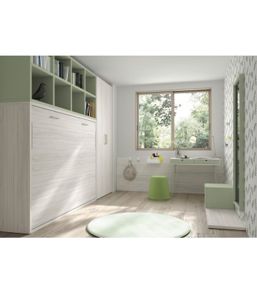 Cama abatible horizontal con estanterias de Ros