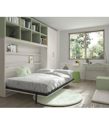 Cama abatible horizontal con estanterias de Ros