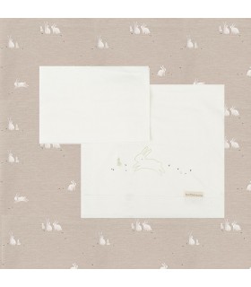 Tríptico sábanas punto beige Bunny Bimbidreams