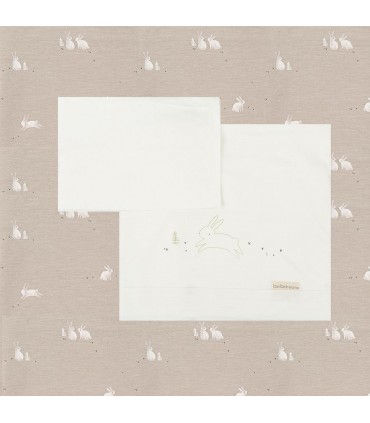 Tríptico sábanas punto beige Bunny Bimbidreams