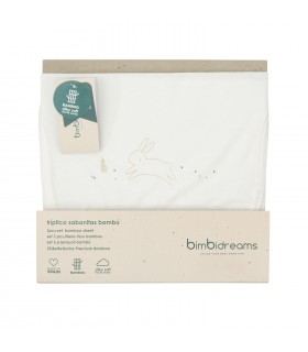 Tríptico sábanas bambú verde Bunny Bimbidreams