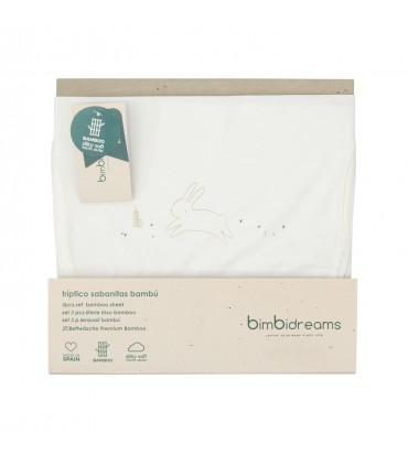 Tríptico sábanas bambú verde Bunny Bimbidreams