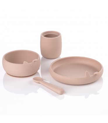 Vajilla infantil silicona Jané pale