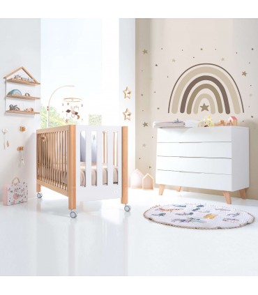 Cuna colecho 5 en 1 madera/blanco Alondra Occa