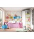 Cama compacta infantil con armario esquinero y escritorio Ros 20