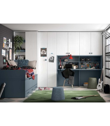 Dormitorio juvenil con cama nido gorpcore Ros Composición 17