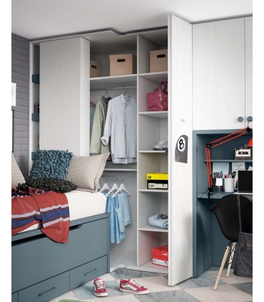Dormitorio juvenil con cama nido gorpcore Ros Composición 17