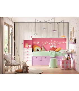 Cama nido infantil con cajones y puente Ros Composición 011
