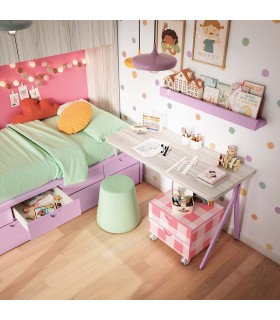 Cama nido infantil con cajones y puente Ros Composición 011
