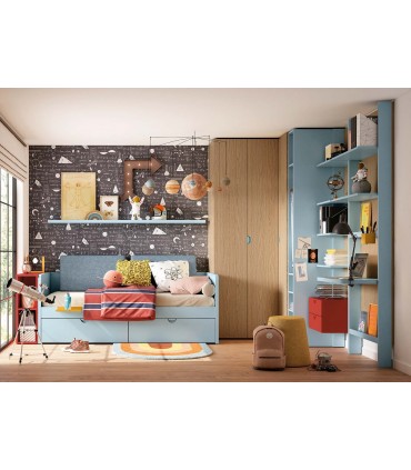 Cama compacta con cajones Ros Composición 03