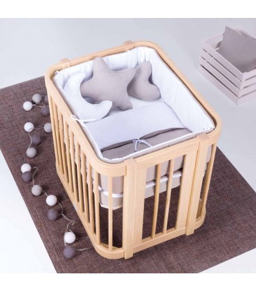 Minicuna, cuna y cama (4en1) CREA TRE madera Alondra