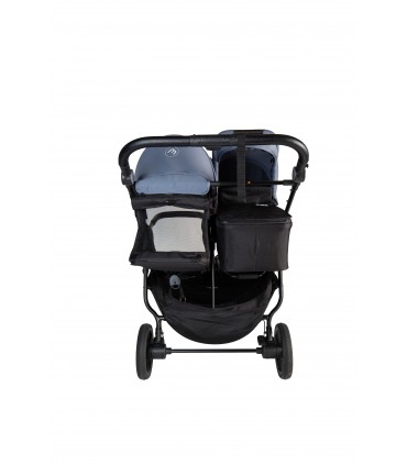 Cochecito gemelar Easy Twin 4 Negro + 1 capazo Baby Monsters