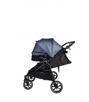 Cochecito gemelar Easy Twin 4 Negro + 1 capazo Baby Monsters