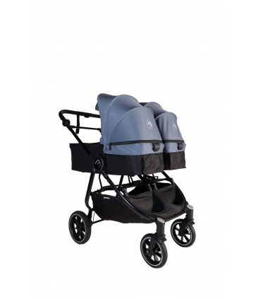 Cochecito gemelar Easy Twin 4 Negro + 1 capazo Baby Monsters