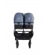 Cochecito gemelar Easy Twin 4 Negro + 1 capazo Baby Monsters