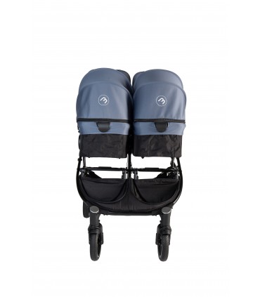 Cochecito gemelar Easy Twin 4 Negro + 1 capazo Baby Monsters